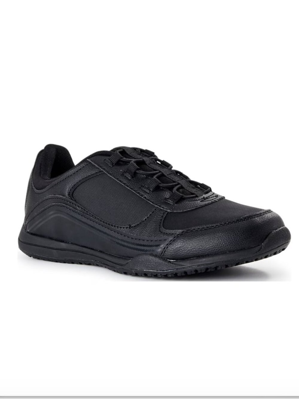 Tredsafe Womens Claire Slip Resistant No Tie Shoe Sz 6.5 Black Athletic Work NEW